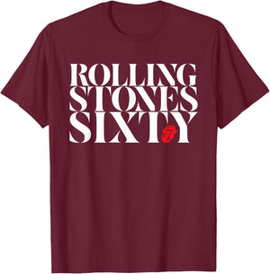 Official Rolling Stones Sixty T-Shirt - T-Shirt | Maroon