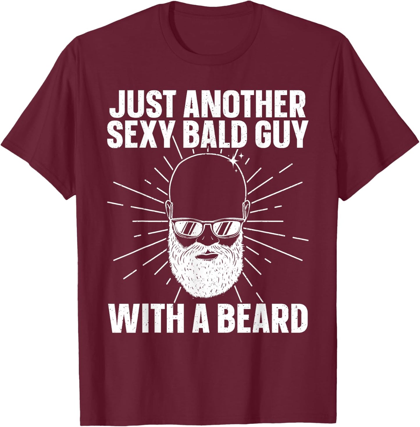 Funny Bald Man Art Boys Facial Hair Bearded Bald Guy T-Shirt - T-Shirt | Maroon