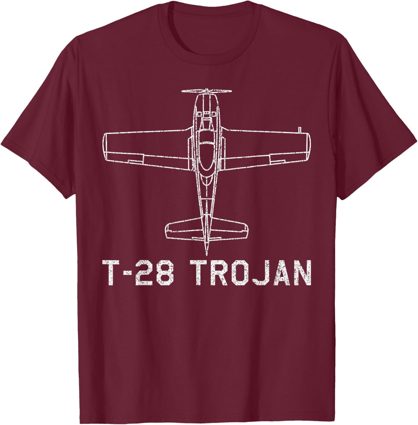 T-28 Trojan Classic USA Fighter Plane Gift T-Shirt - T-Shirt | Maroon