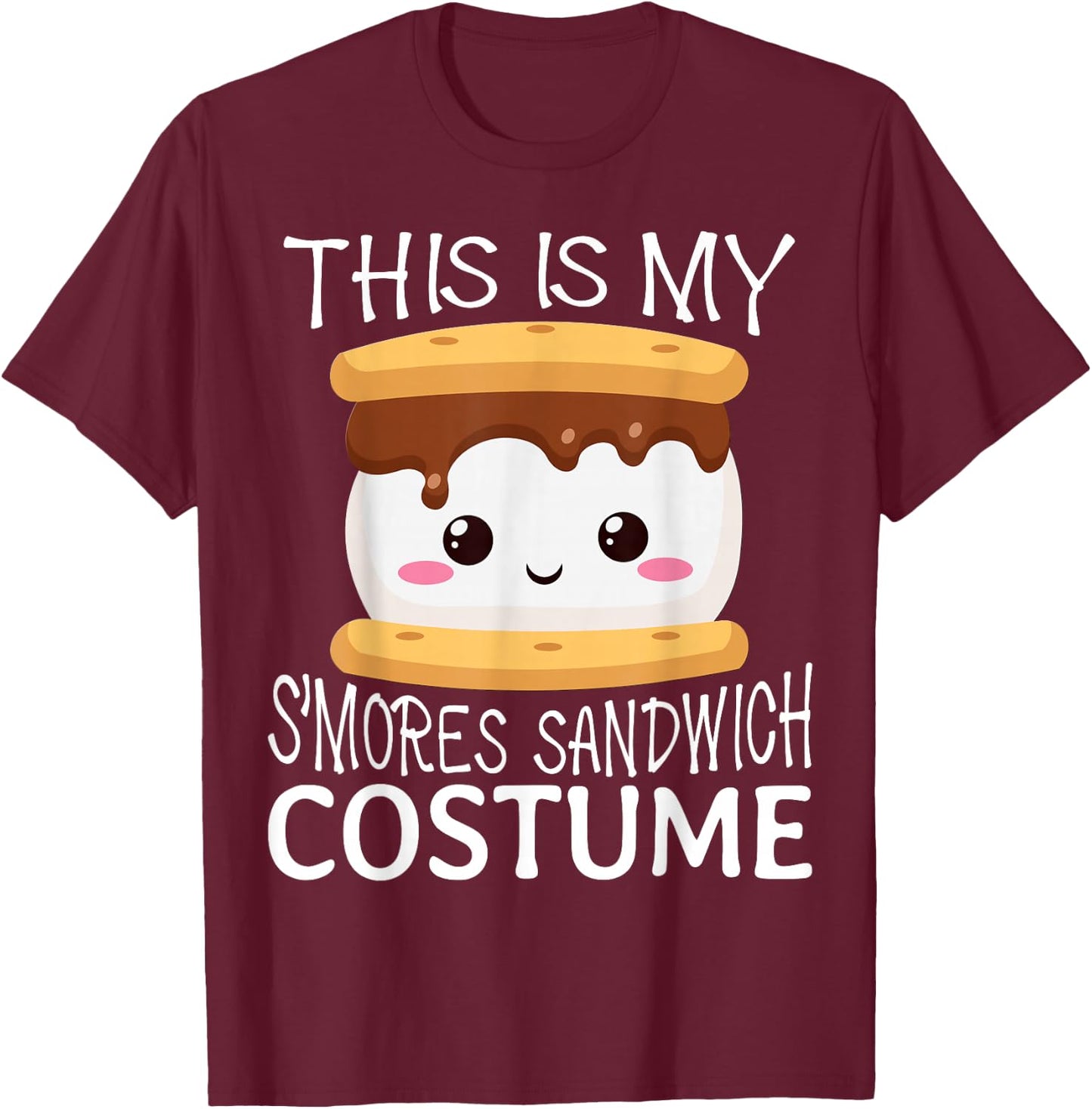 Smores Sandwich Big Camping Kawaii Halloween Group Costume T-Shirt - T-Shirt | Maroon