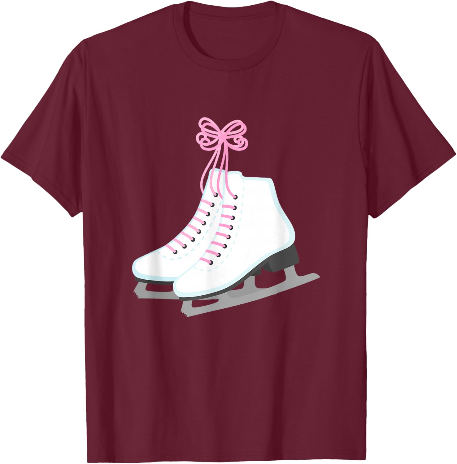 Ice Skate Figure Skating Skater Girls Teen Tween Women Coach T-Shirt - T-Shirt | Maroon