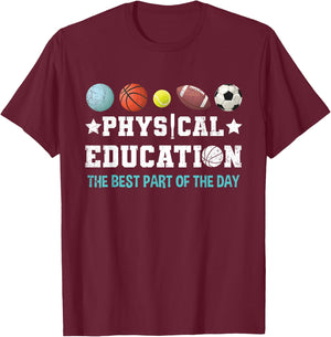 Physical Education PE Teacher Strong School P.E. Teacher T-Shirt - T-Shirt | Maroon