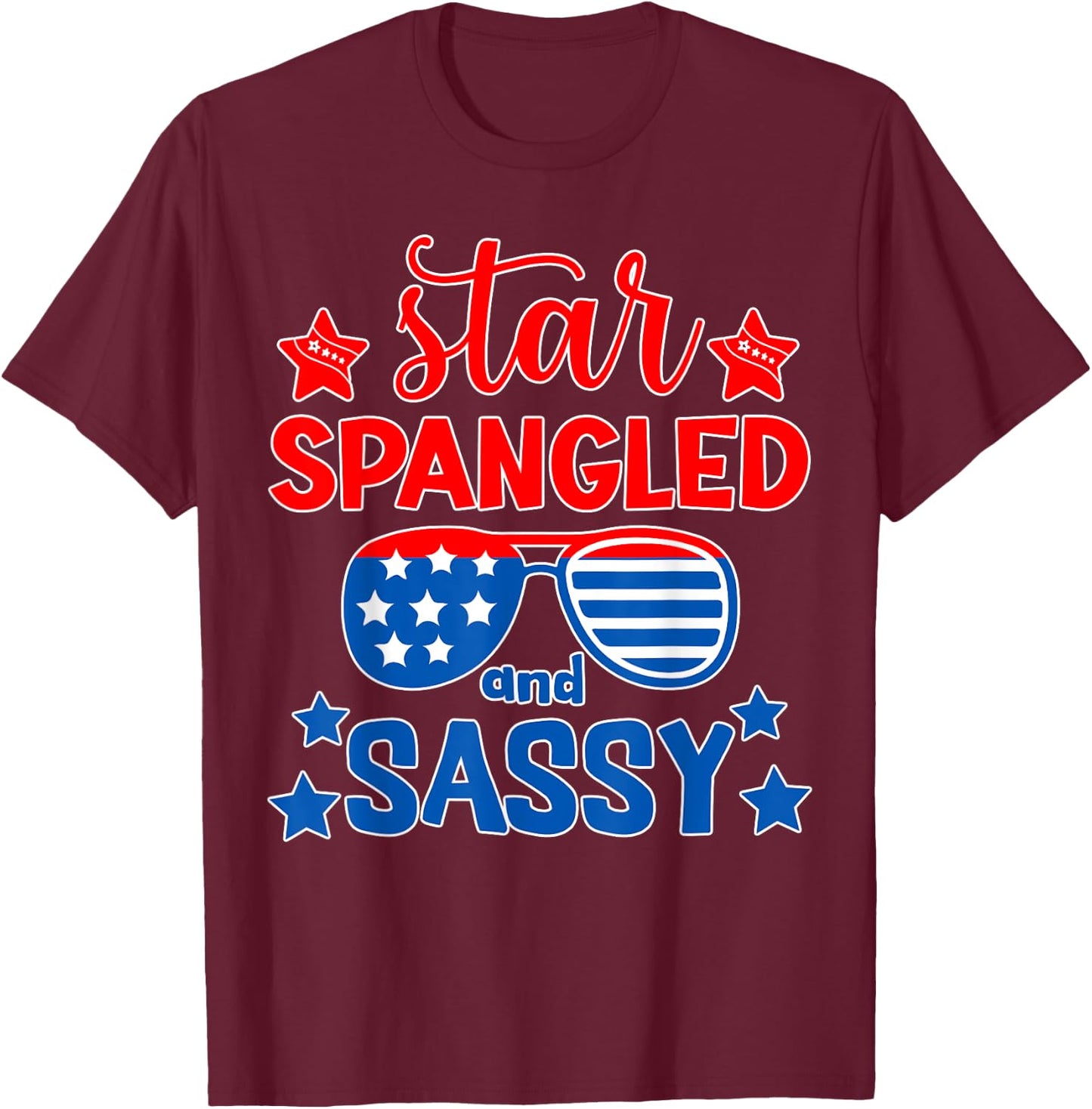 Star Spangled and Sassy T-Shirt - T-Shirt | Maroon
