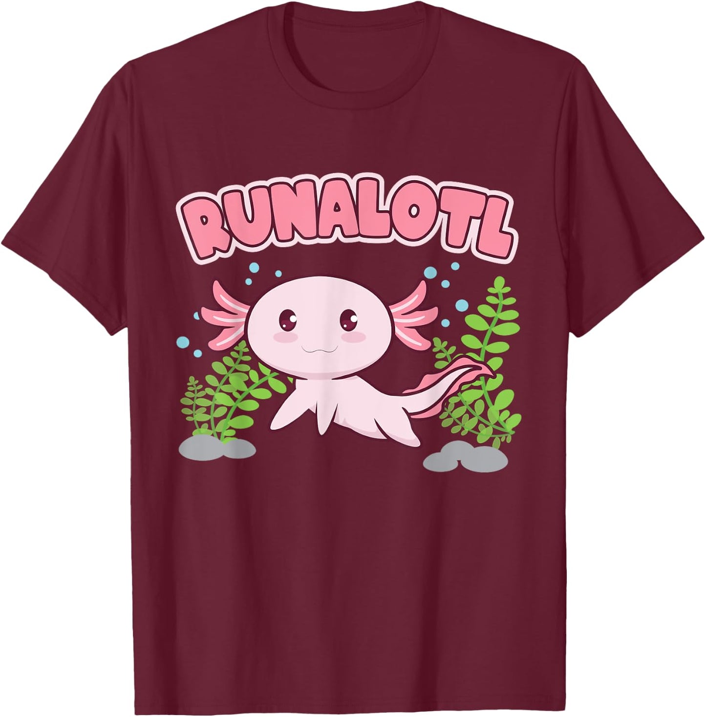 Runalotl Running Axolotl T-Shirt - T-Shirt | Maroon