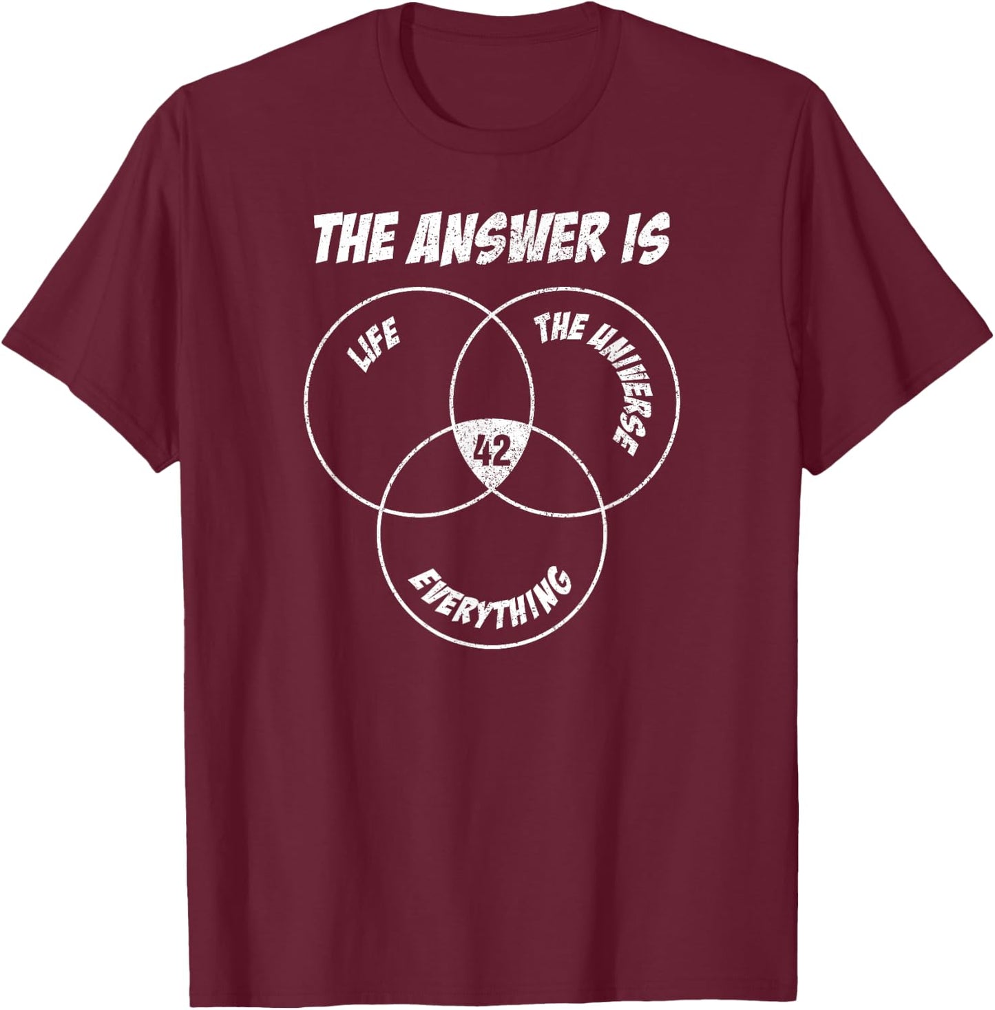 42 Answer to Life Universe Everything I Physics Nerd T-Shirt - T-Shirt | Maroon