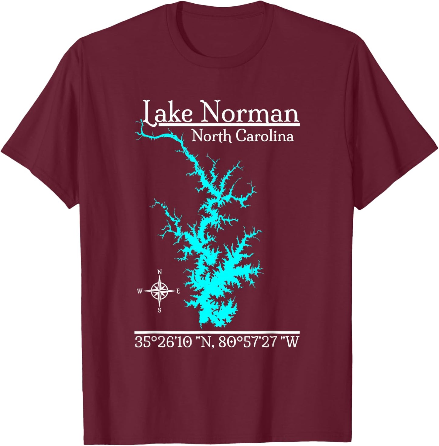 Lake Norman, North Carolina T-Shirt - T-Shirt | Maroon