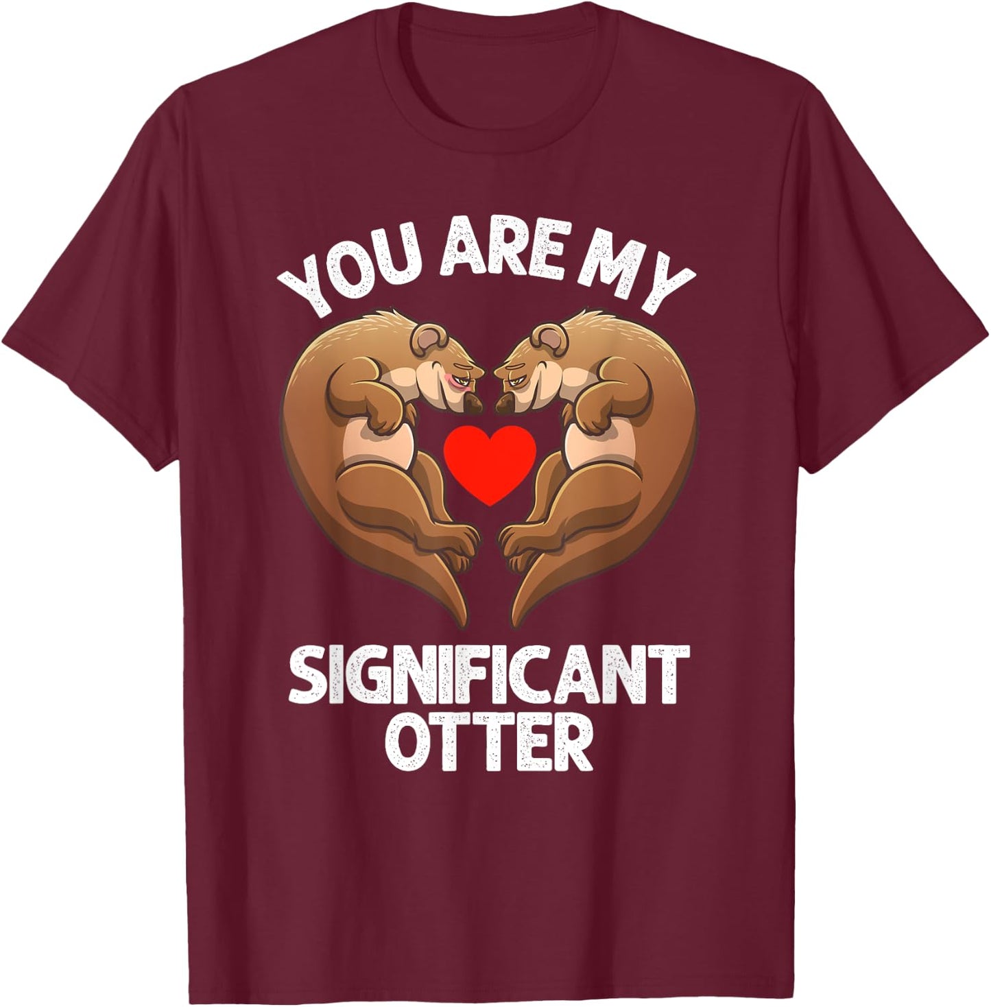 Cute Otter Design Women Sea Otter Wildlife Animal T-Shirt - T-Shirt | Maroon