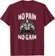 Workout Gym Strong Devil Devil No Pain No Gain T-Shirt - T-Shirt | Maroon