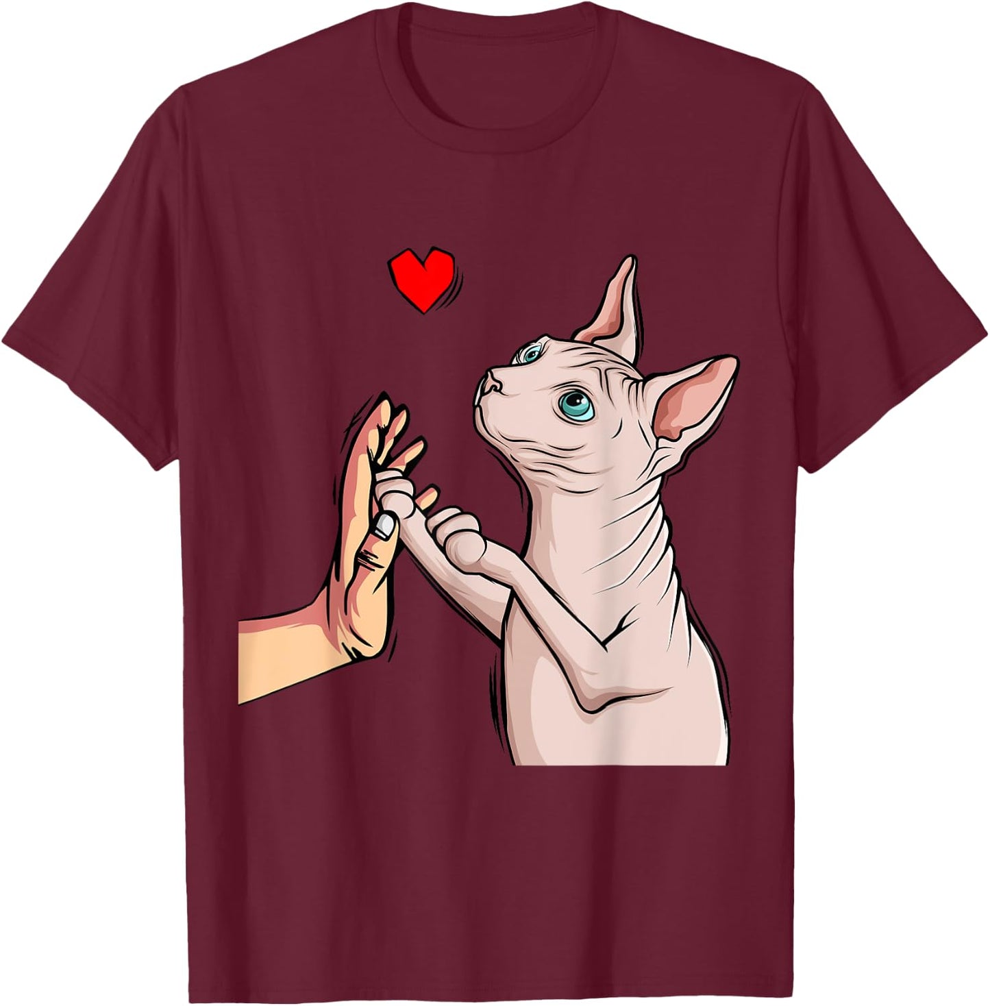 Sphynx Cat Sphinx Hairless Cat Owner Lovers Women Kids T-Shirt - T-Shirt | Maroon
