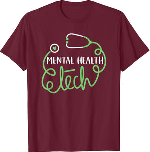 Psychiatric Technologist Psych Technician Mental Health Tech T-Shirt - T-Shirt | Maroon