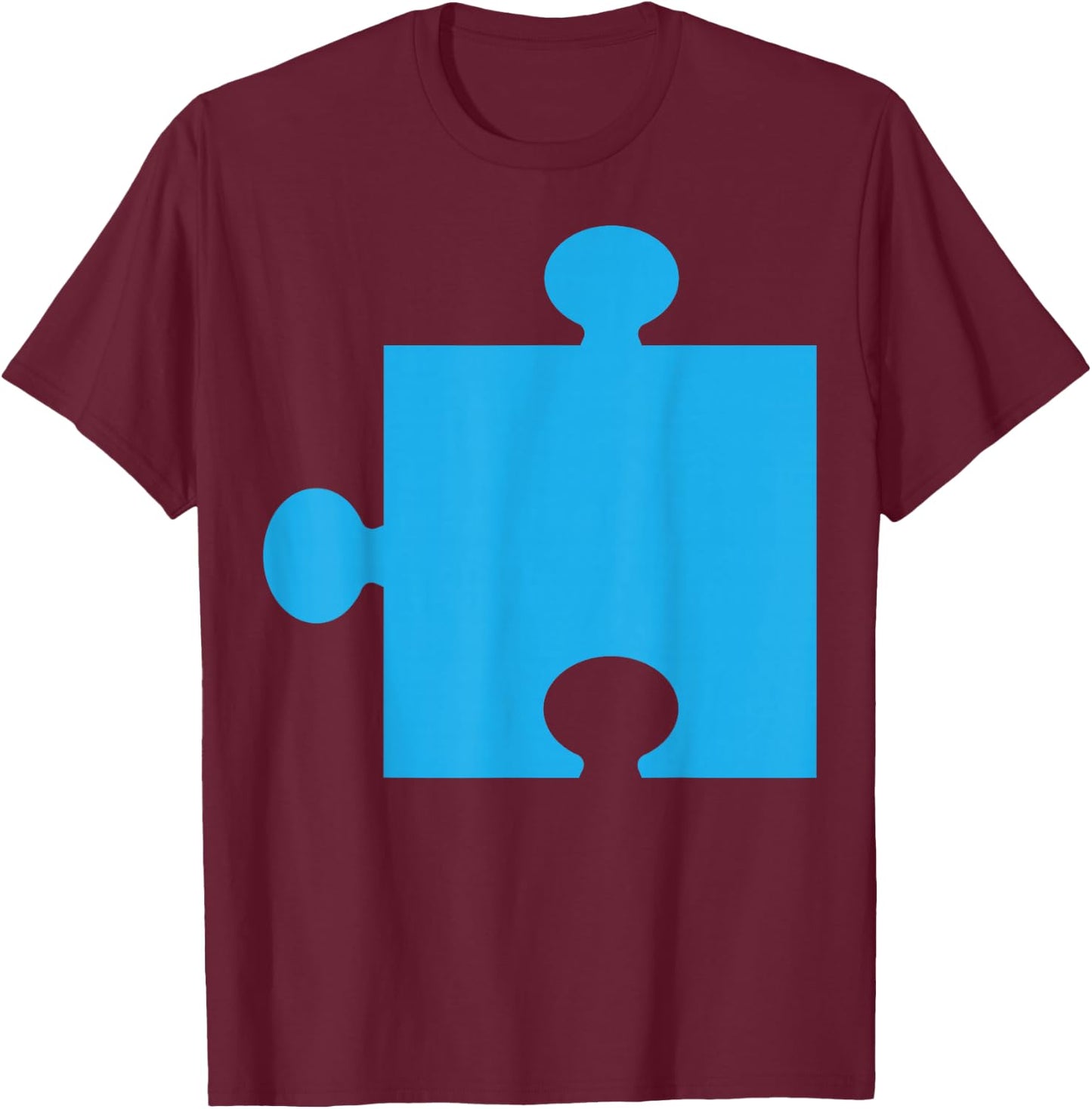 Puzzle 2 Easy Puzzle Pieces Couple Halloween Costume T-Shirt - T-Shirt | Maroon