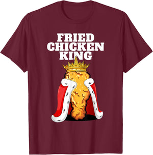 Fried Chicken King | Junk Fast Food Fried Chicken Lover T-Shirt - T-Shirt | Maroon