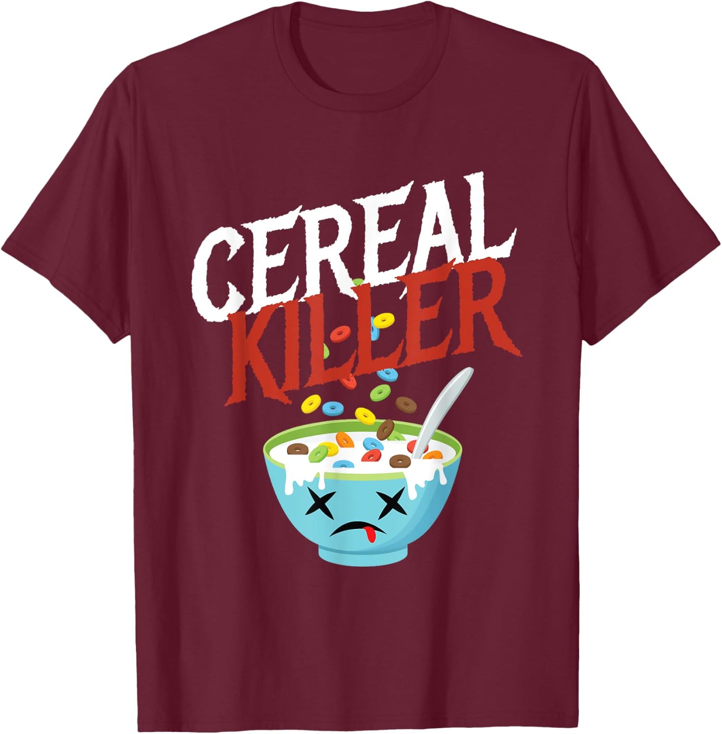 Cereal Killer I Costume Breakfast Cereal Halloween Party T-Shirt - T-Shirt | Maroon