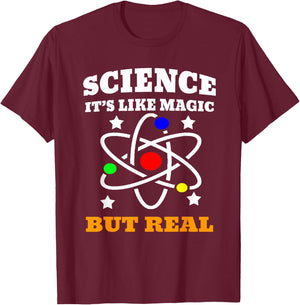 Science Its Like Magic but Real Scientist Kid T-Shirt - T-Shirt | Maroon