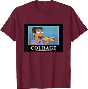 Rick and Morty Courage Poster T-Shirt - T-Shirt | Maroon