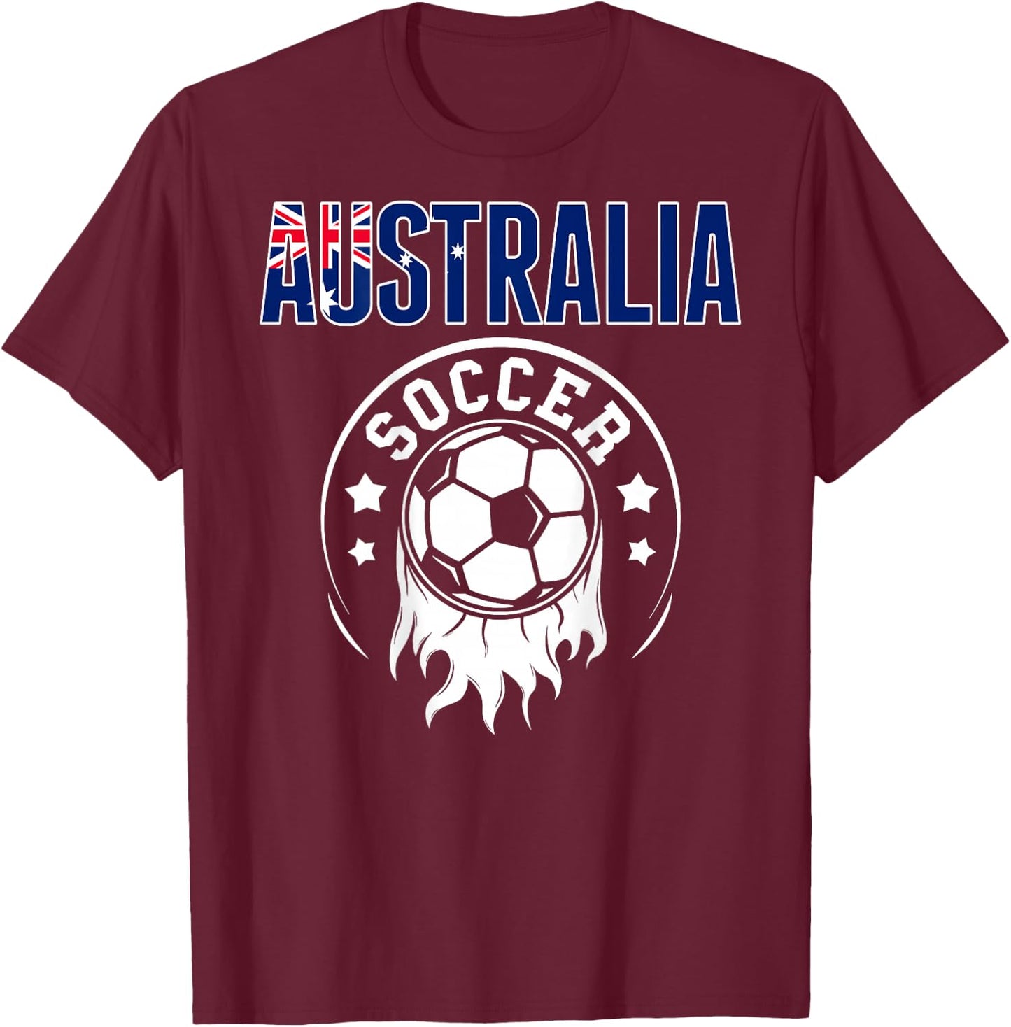 Australia Soccer Fans Jersey Australian Flag Football Lovers T-Shirt - T-Shirt | Maroon