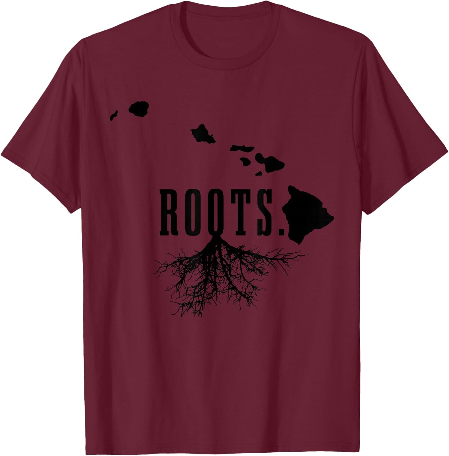 Hawaiian Island Map - Hawaiian Roots - Vintage Design T-Shirt - T-Shirt | Maroon