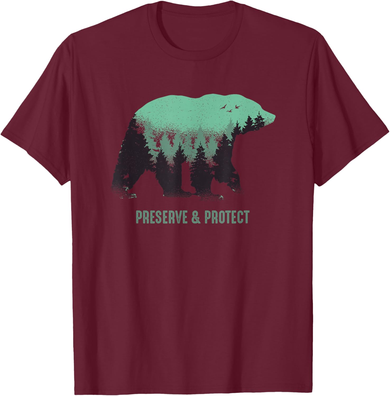 Preserve & Protect Vintage National Park Bear T-Shirt - T-Shirt | Maroon