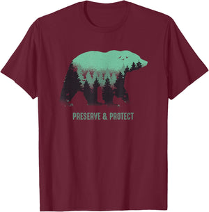Preserve & Protect Vintage National Park Bear T-Shirt - T-Shirt | Maroon