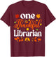 Cool Thankful Librarian Thanksgiving Library Fall Librarian T-Shirt - T-Shirt | Maroon