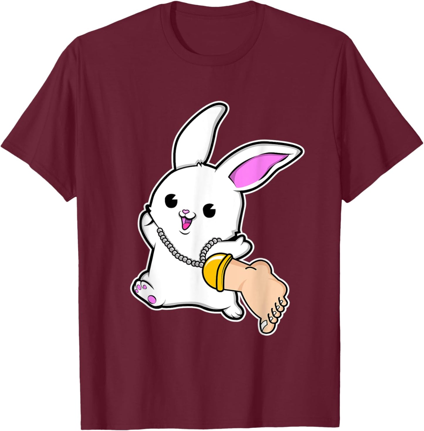 Funny Lucky Rabbits Foot Pun Bunny Lucky Charm T-Shirt - T-Shirt | Maroon
