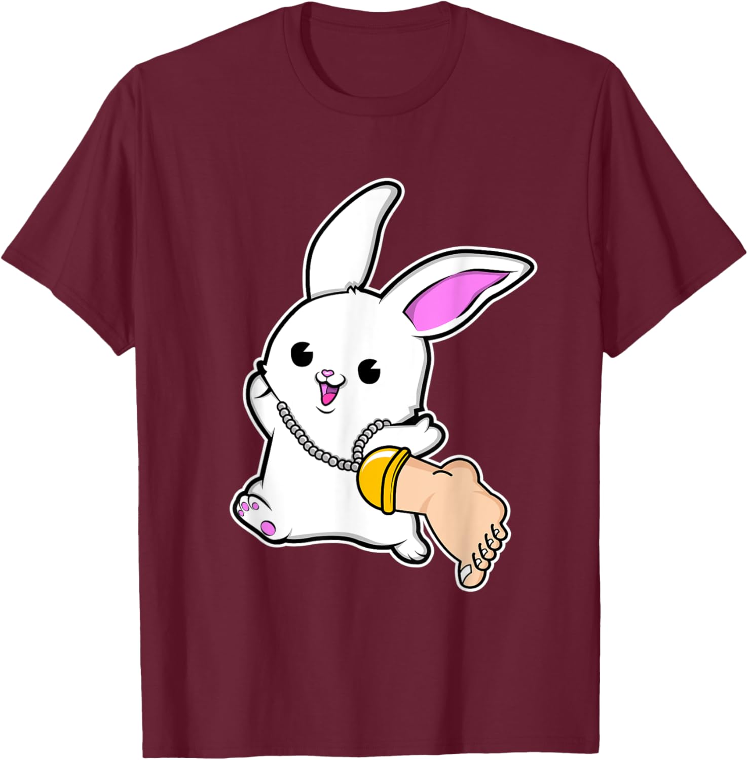 Funny Lucky Rabbits Foot Pun Bunny Lucky Charm T-Shirt - T-Shirt | Maroon