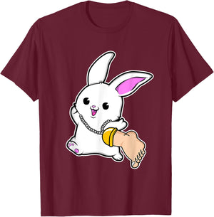 Funny Lucky Rabbits Foot Pun Bunny Lucky Charm T-Shirt - T-Shirt | Maroon