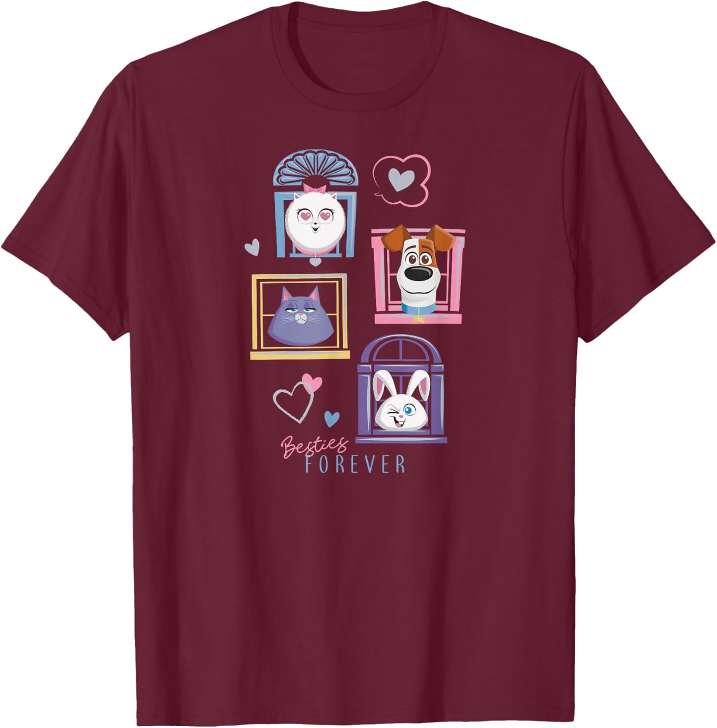 The Secret Life of Pets 2 Besties Forever T-Shirt - T-Shirt | Maroon