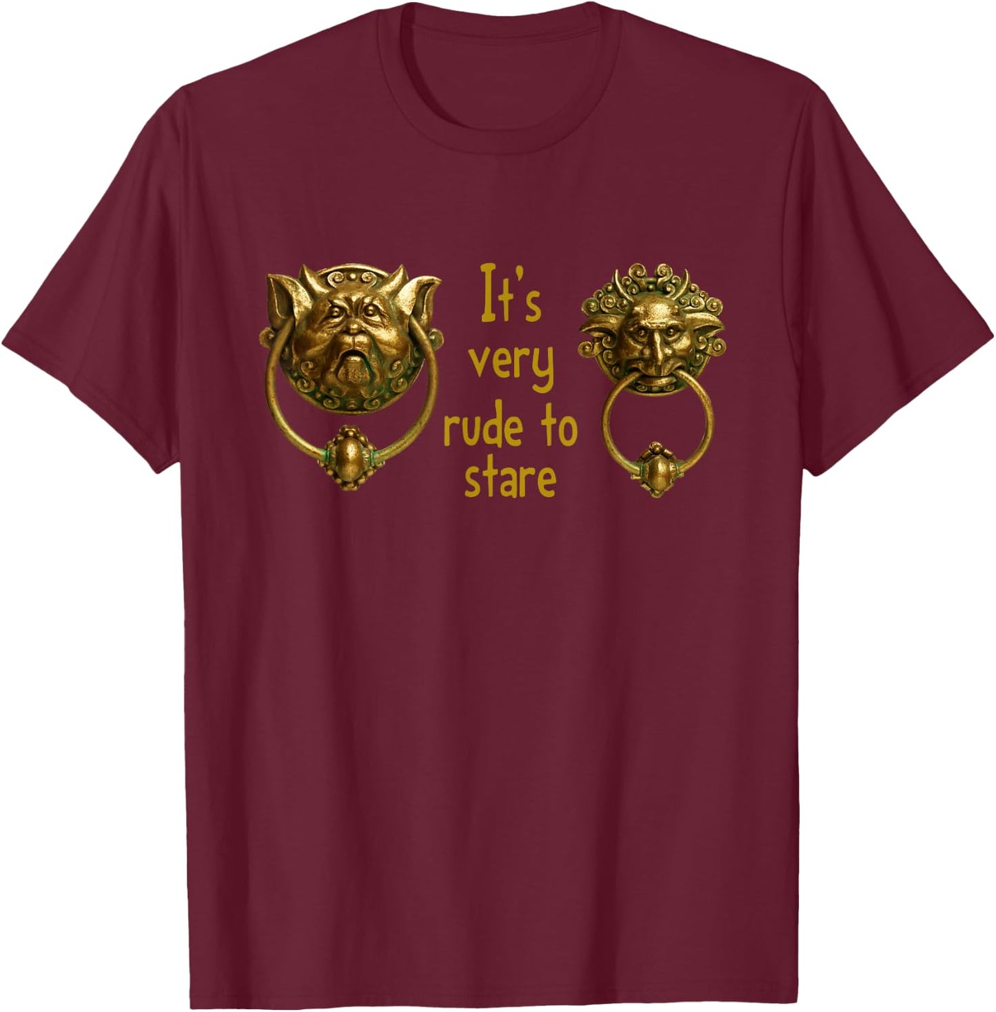 It's Very Rude to Stare Labyrinth Knockers Gift T-Shirt - T-Shirt | Maroon