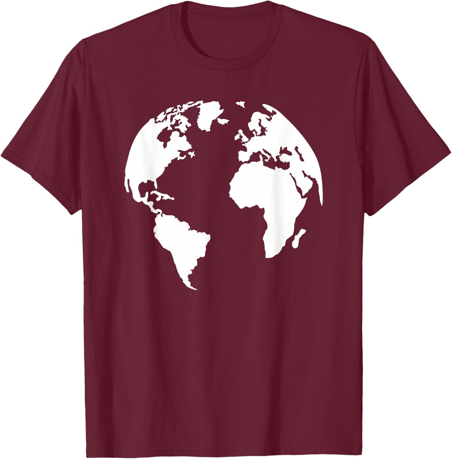 Globe world map T-Shirt - T-Shirt | Maroon
