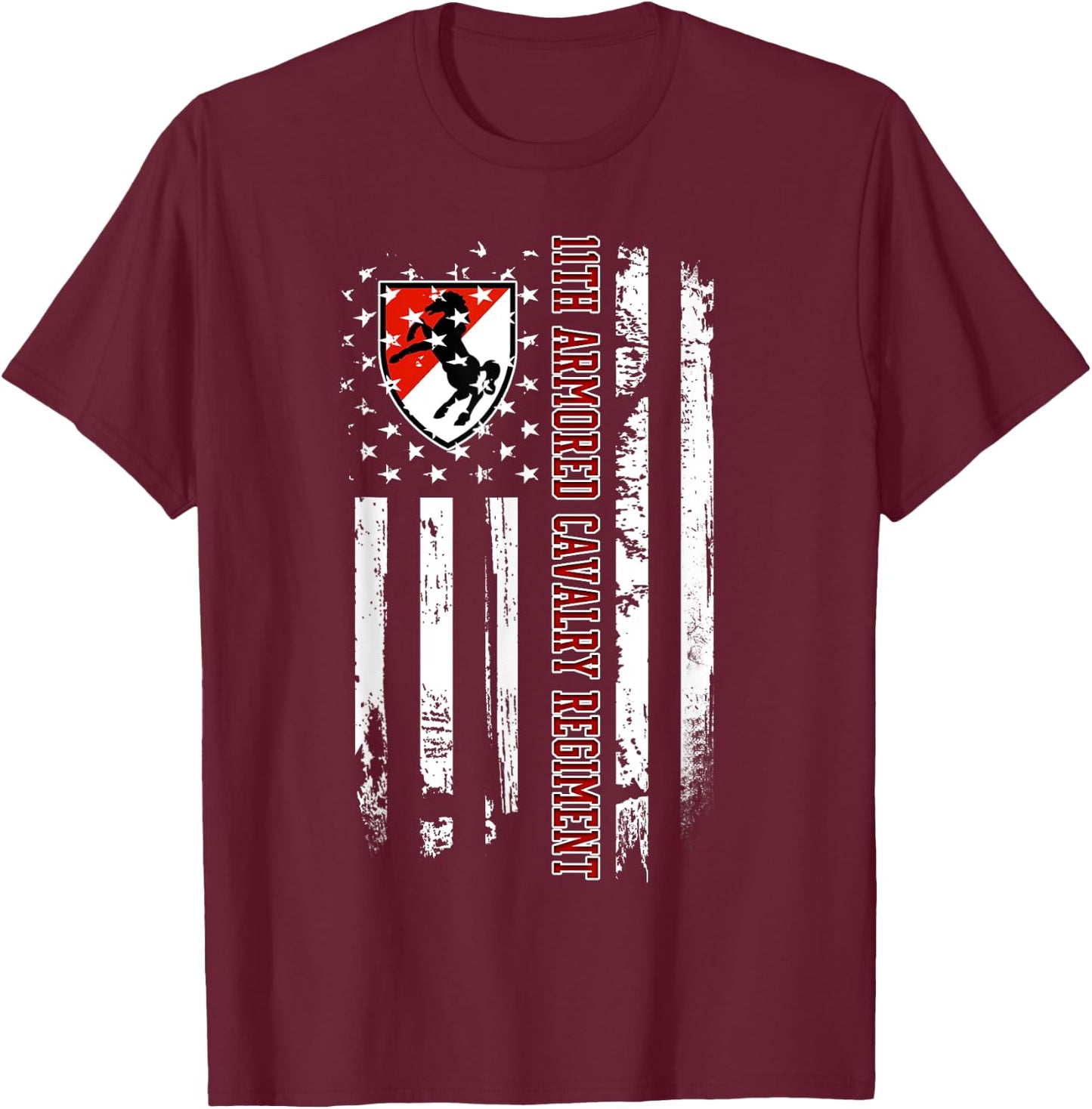 11th Armored Cavalry Regiment Veteran Veterans Day Christmas T-Shirt - T-Shirt | Maroon