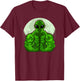 Buff Green Alien Head Conspiracy Theory Extraterrestrial UFO T-Shirt - T-Shirt | Maroon
