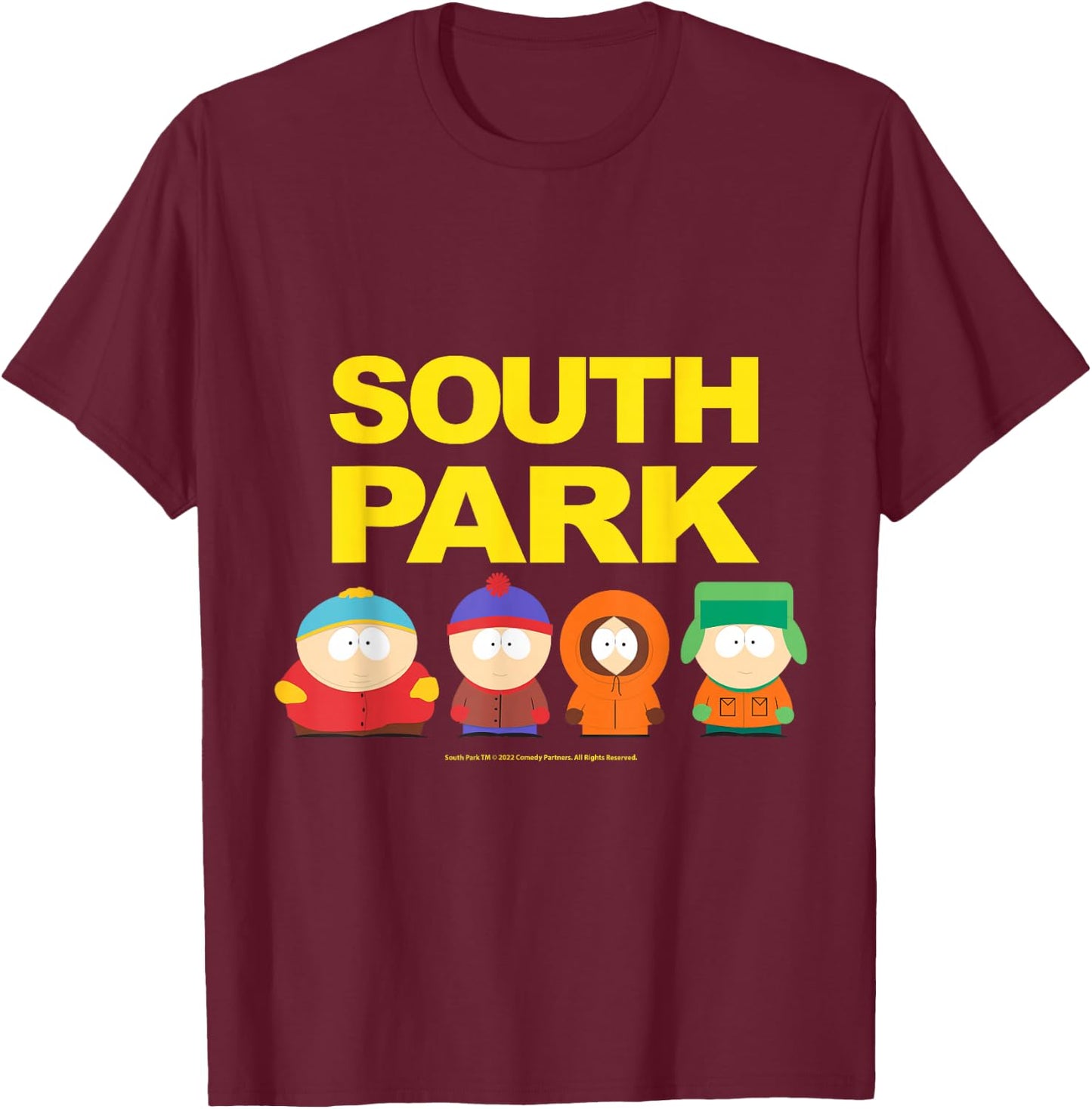 South Park Gang Below Logo T-Shirt - T-Shirt | Maroon