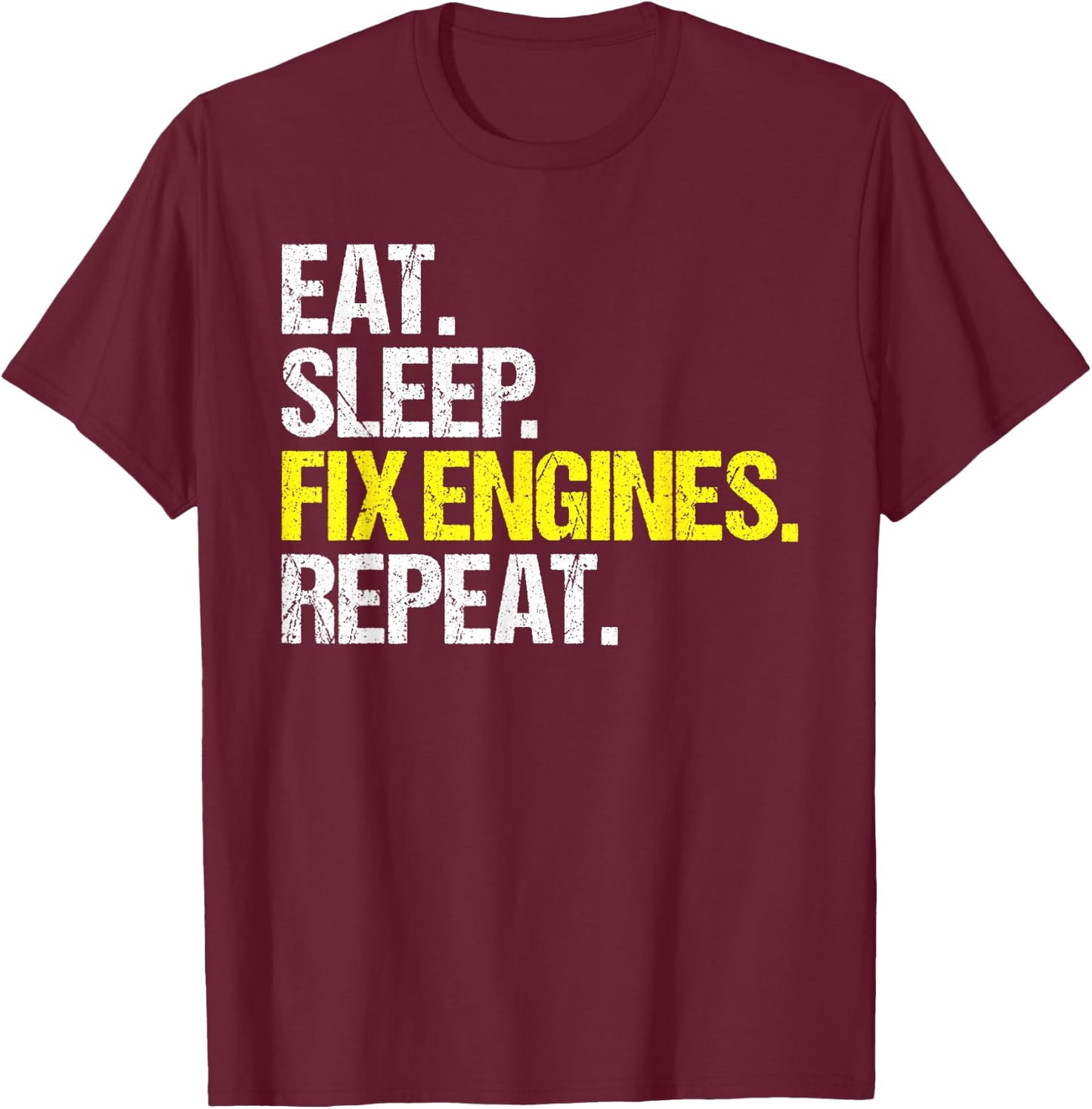 Small Engine Mechanic Eat Sleep Routine T-Shirt - T-Shirt | Maroon
