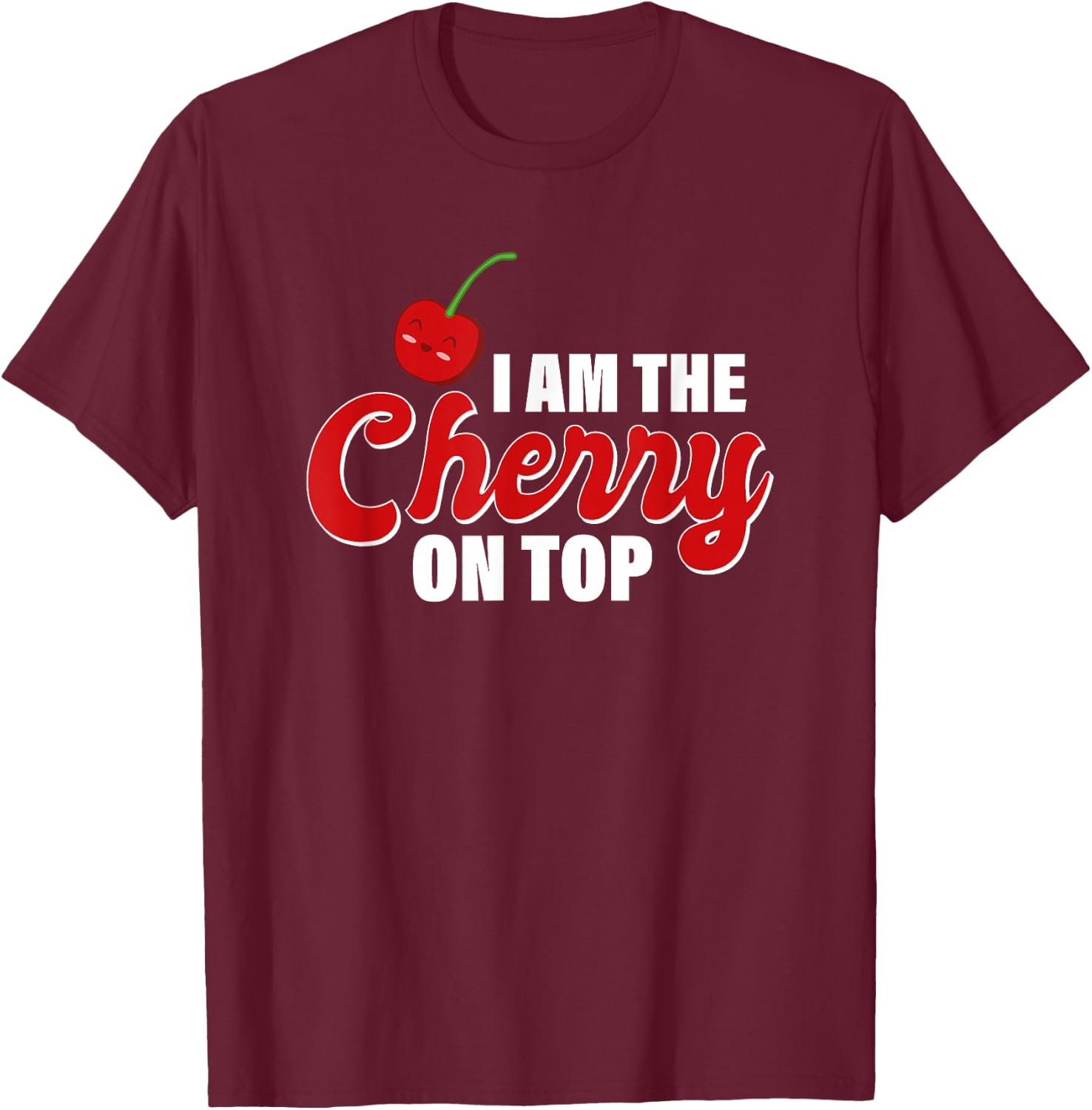 Kirschen Geschenk fr Frauen Women's Cherry Word Game Black 3XL Classic Fit Short Sleeve T-Shirt - T-Shirt | Maroon