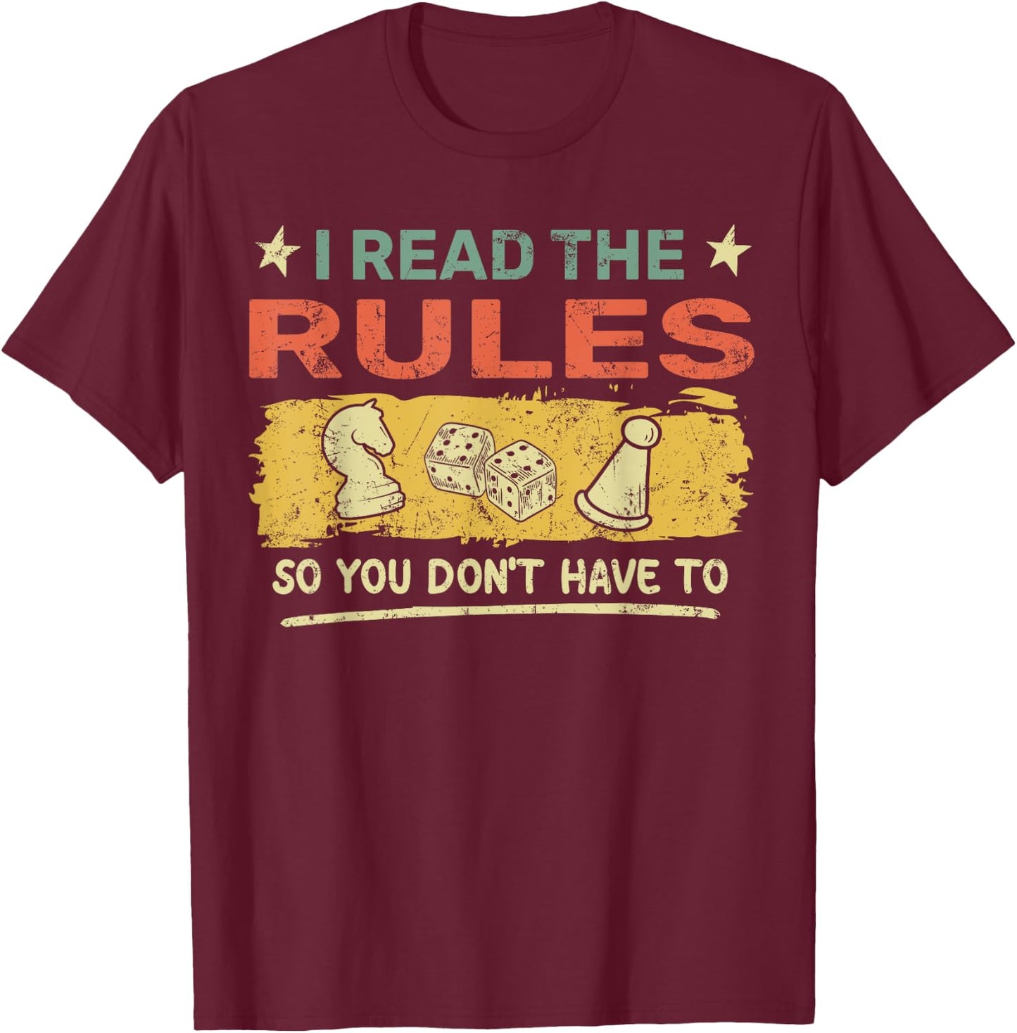 I Read The Rules So You Don't Have To, Funny Vintage T-Shirt - T-Shirt | Maroon