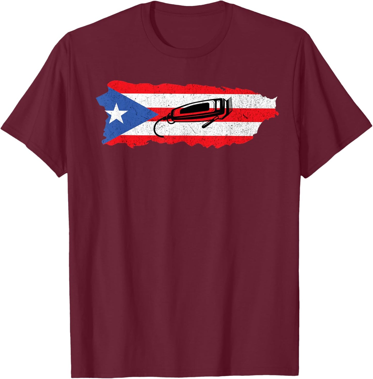 Barber Clippers Fade Haircut Barbershop Stylist from Puerto Rico T-Shirt - T-Shirt | Maroon