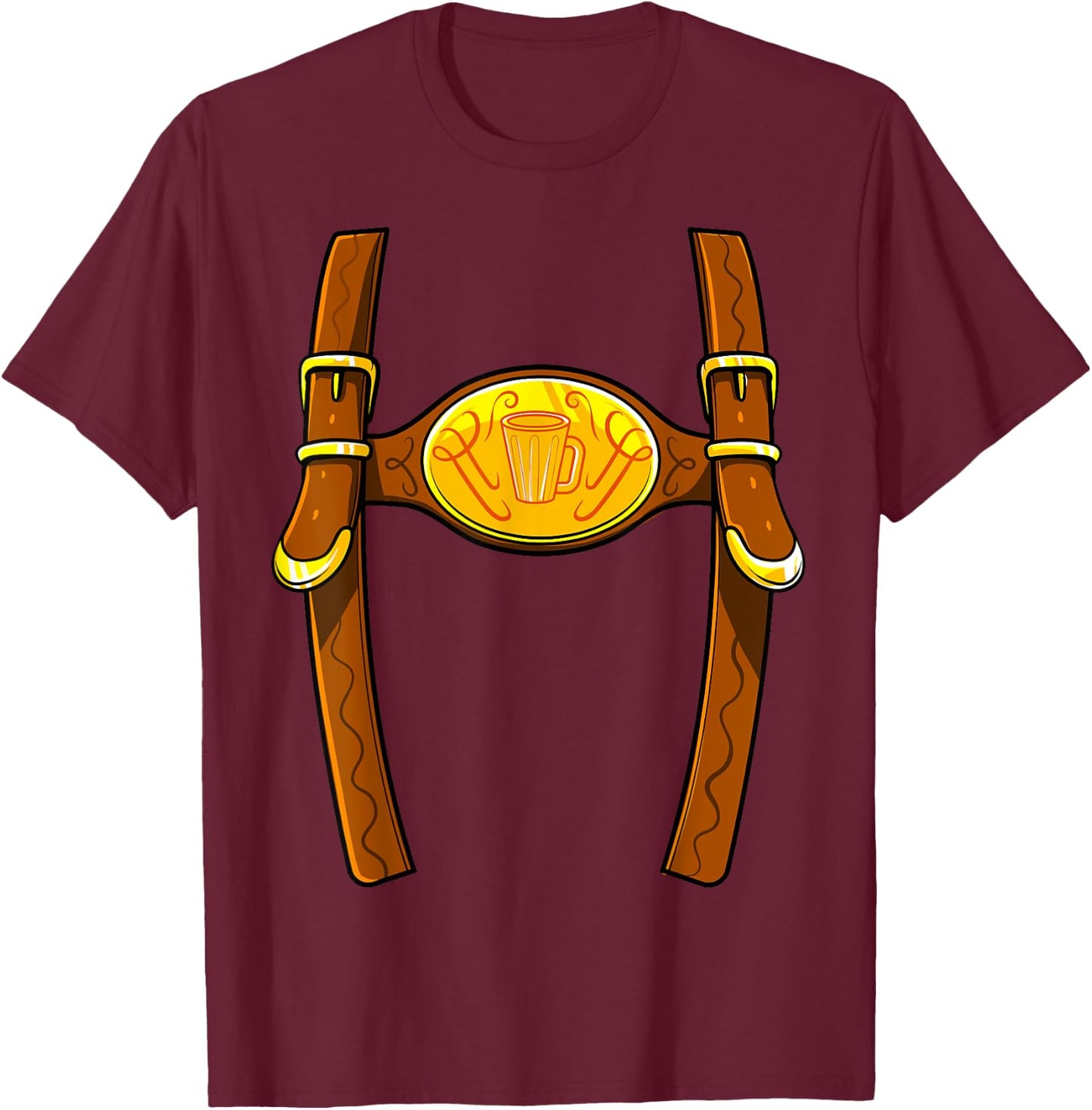 Oktoberfest Lederhosen German Beer Fest Costume Men Women T-Shirt - T-Shirt | Maroon
