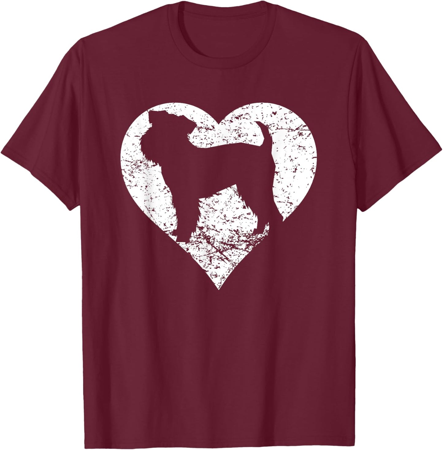 Distressed Brussels Griffon Heart Dog Owner Graphic Men Women Kids T-Shirt - T-Shirt | Maroon