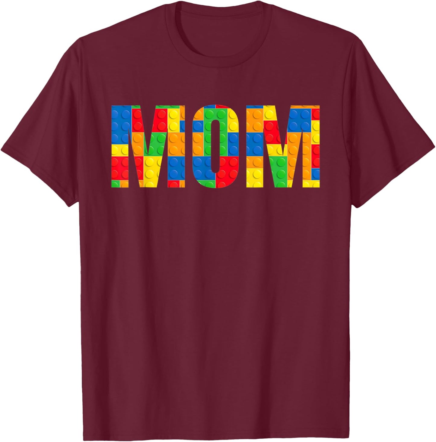 Mom Parent Brick Master Builder Building Blocks Set Family T T-Shirt - T-Shirt | Maroon
