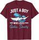 Just A Boy Who Loves Goblin Sharks Animal Marine Biologist T-Shirt - T-Shirt | Maroon