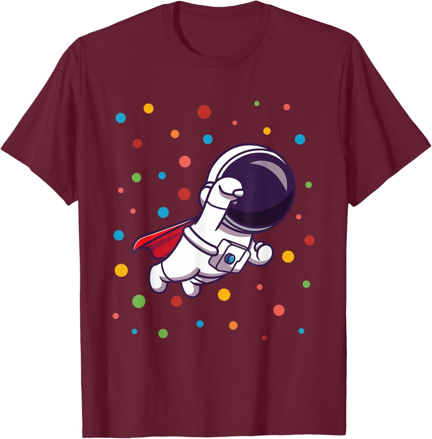 Dot Day Shirt Polka Dots Astronaut Kids Boys Youths T-Shirt - T-Shirt | Maroon