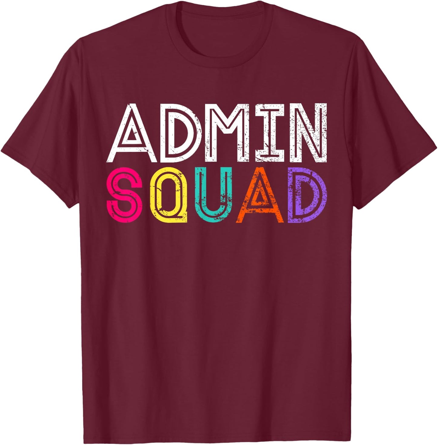 Funny Office Admin Squad Team Vintage style Back to School T-Shirt - T-Shirt | Maroon