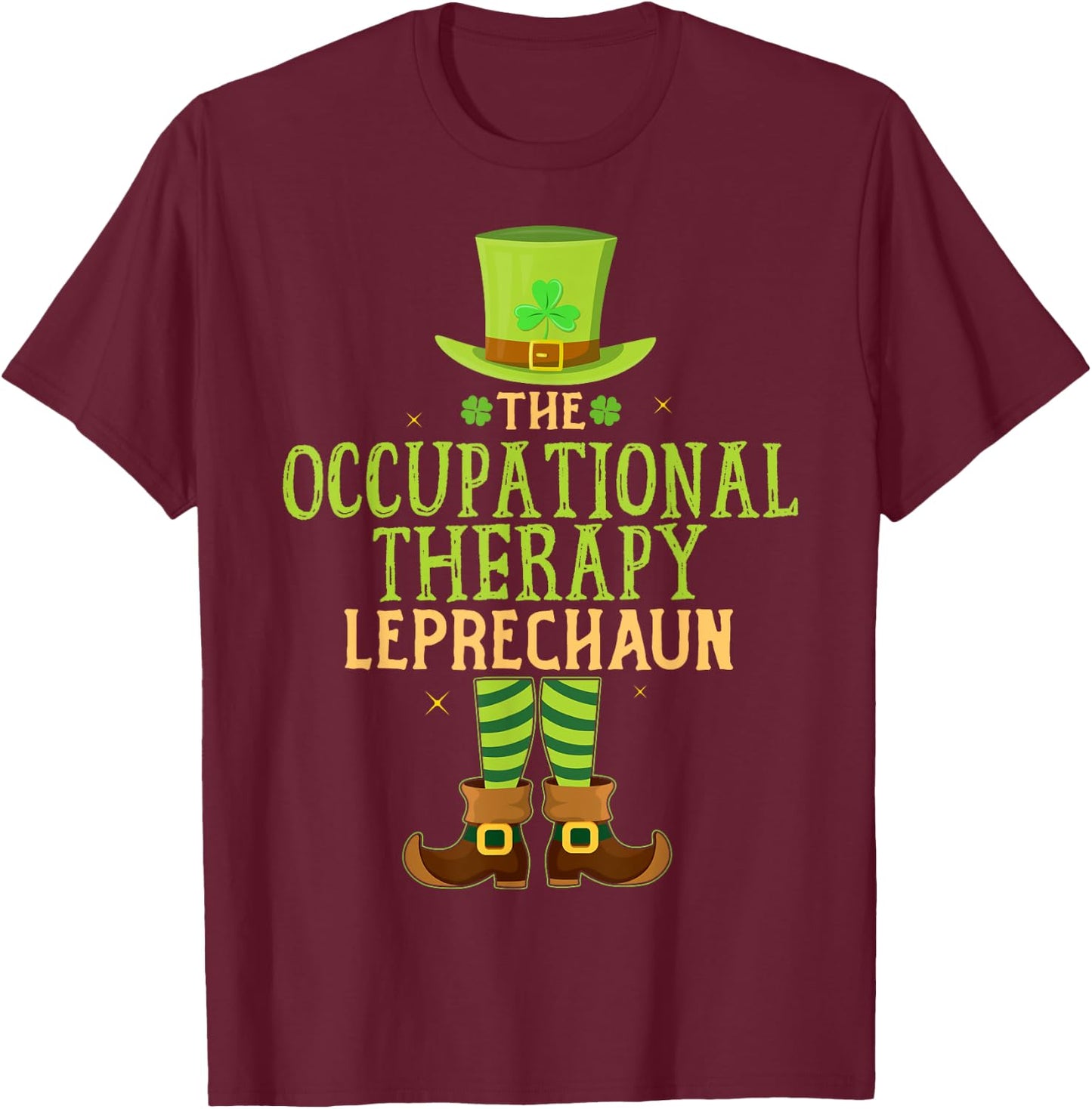 The Occupational Therapy Leprechaun Matching St Patricks Day T-Shirt - T-Shirt | Maroon