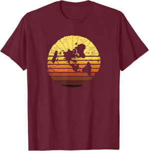 Flat Earth Conspiracy Theory Retro Earth Day Ice Wall Plane T-Shirt - T-Shirt | Maroon