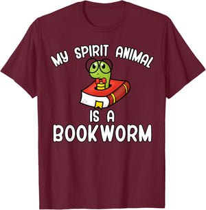 My spirit animal is a bookworm T-Shirt - T-Shirt | Maroon