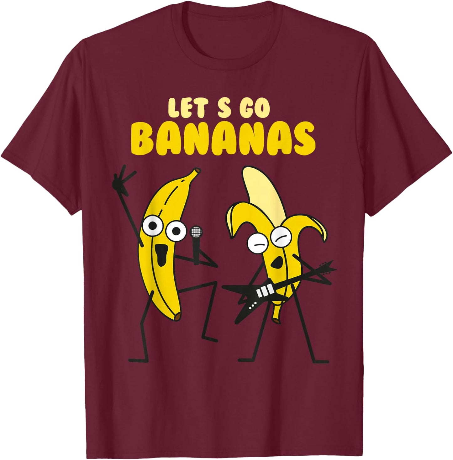 Funny Let's Go Bananas Shirt for Cute Boy and Girls T-Shirt - T-Shirt | Maroon