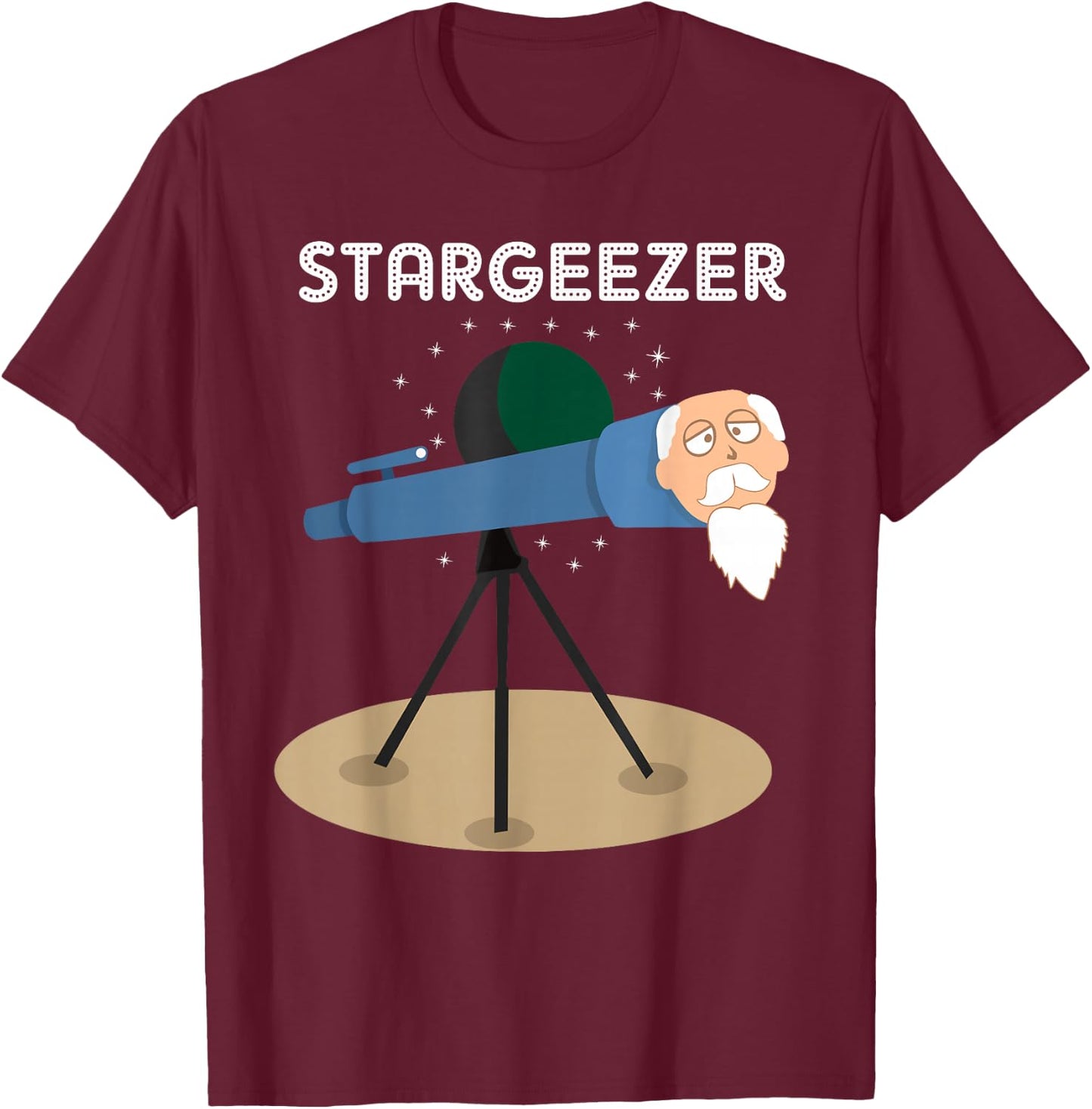 Stargeezer Funny Stargazing Astronaut Astronomy Gifts Men T-Shirt - T-Shirt | Maroon