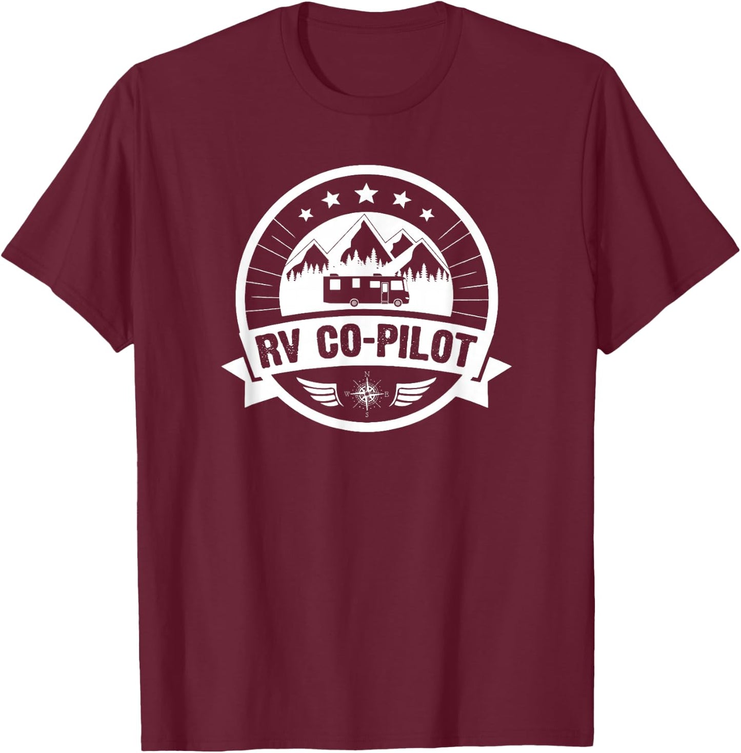RV Co-Pilot Funny Motorhome RV Travel T-Shirt - T-Shirt | Maroon