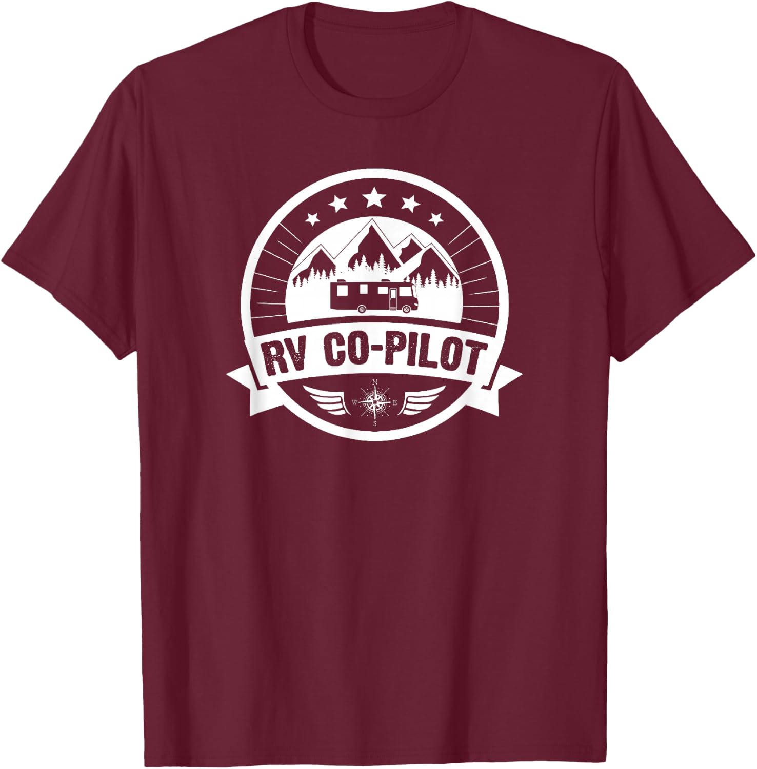 RV Co-Pilot Funny Motorhome RV Travel T-Shirt - T-Shirt | Maroon